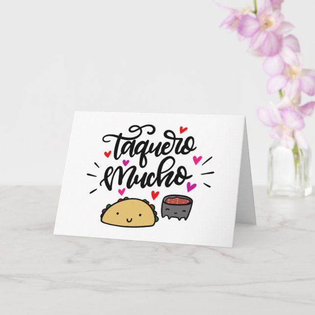 Carte Taquero Mucho, lettrage manuel (Orchidée)