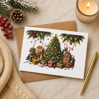 Carte Tarjeta de Navidad con imagen de árbol de Navidad