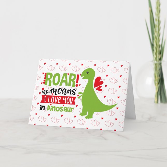 Carte Tarjeta Dinosaurio San Valentín para niños (Devant)