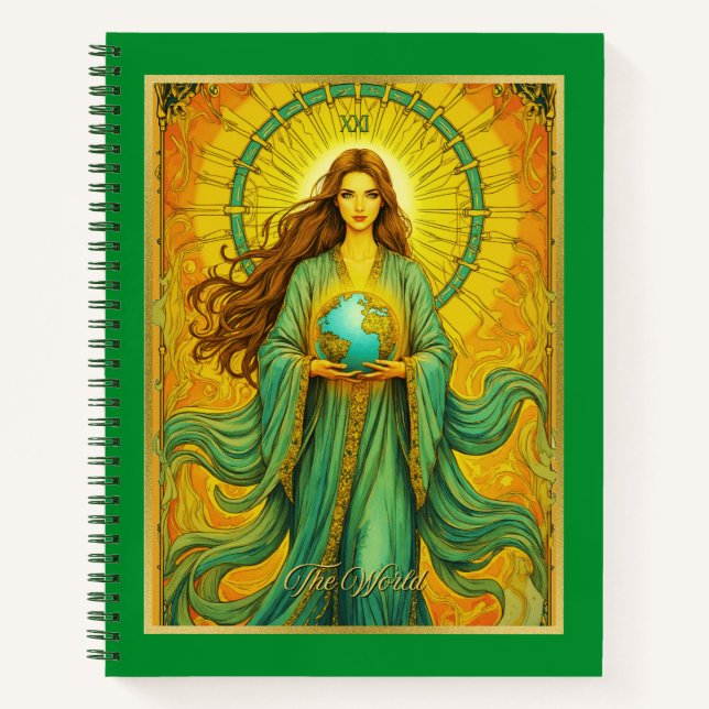 Carte Tarot Art Nouveau The World Journal (Devant)