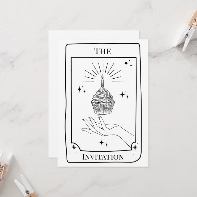 Carte Tarot Blanc Noir Personnalisée (Devant/Arrière en situation)