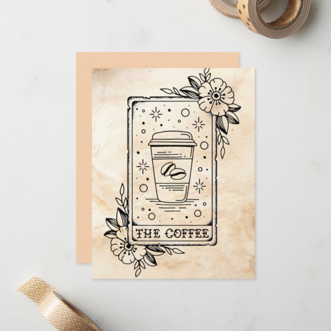 Carte Tarot Café (Devant/Arrière en situation)