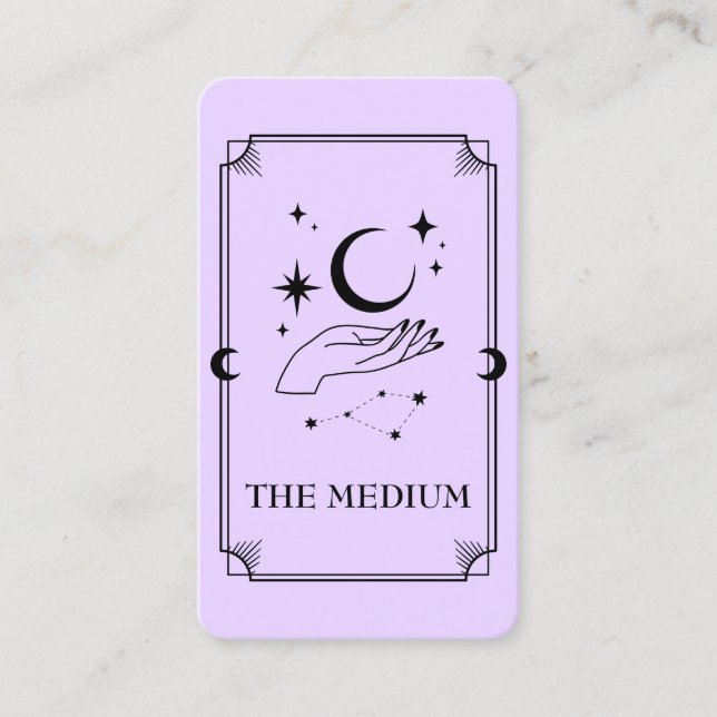 Carte Tarot Carte de visite psychique moyen célest (Devant)