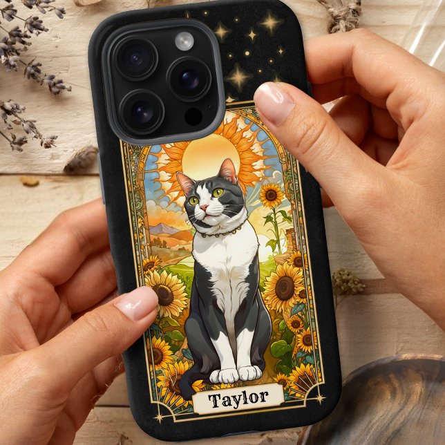 Carte Tarot Cat Coque Sun iPhone 16 Pro (Cat Tarot Card Sun iPhone 16 Pro Case Tough)