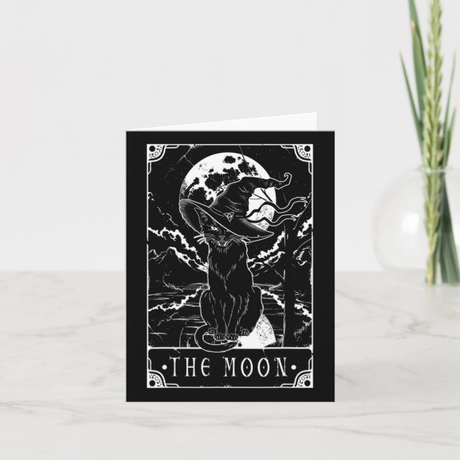 Carte Tarot Crescent Moon Et Casquette Chat Noir H (Devant)