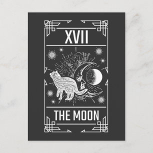 Carte Tarot Croissant Lune Occulte Chat Sorcière g