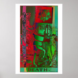 Carte Tarot de la mort Poster psychédélique
