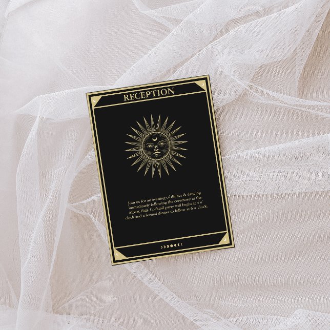 Carte Tarot Elégante Réception Mariage Soleil Vint (Créateur téléchargé)