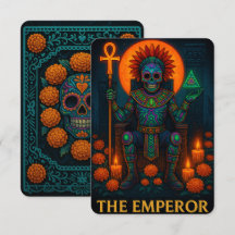 Carte Tarot Empereur Neon Dia de los Muertos