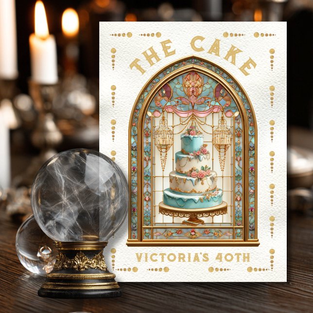Carte Tarot Gâteau Fête Anniversaire Vitrail (Créateur téléchargé)
