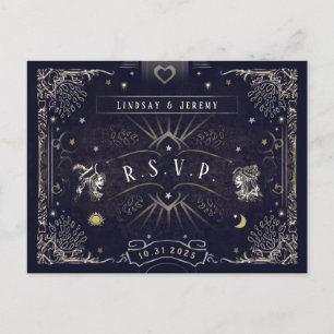 Carte Tarot Halloween Marine bleu RSVP PostCard