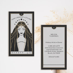 Carte Tarot Maquillage Coiffeur Monogram Gold Blac