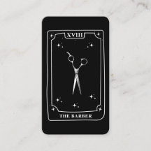 Carte Tarot Mystique noir blanc ciseaux Barber