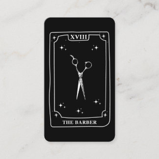 Carte Tarot Mystique noir blanc ciseaux Barber