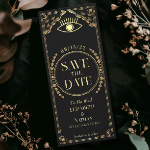 Carte Tarot Mystique Or vintage Enregistrer la dat