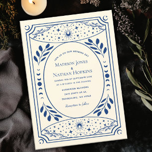 Carte Tarot Vintage bleu Faire-part de mariage got