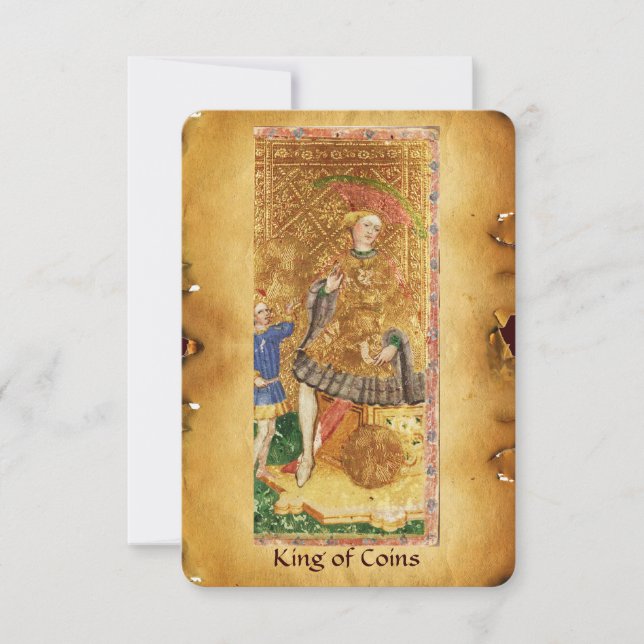 CARTE TAROTES DE RENAISSANCE ANTIQUE / ROI DES PIÈCES (Devant)