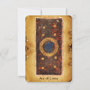 CARTE TAROTS DE RENAISSANCE ANTIQUE / ACE DES PIÈCES