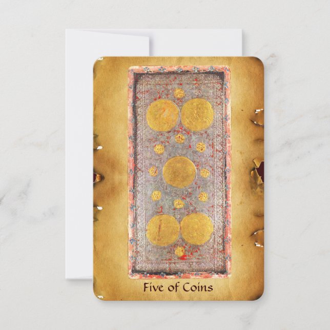 CARTE TAROTS DE RENAISSANCE ANTIQUE / CINQ PIÈCES (Devant)