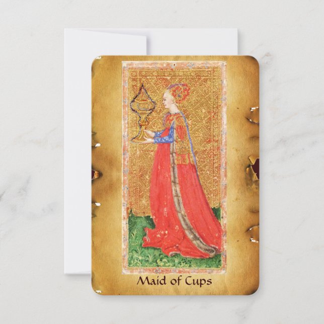 CARTE TAROTS DE RENAISSANCE ANTIQUE / PAGE DES TASSES (Devant)