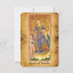 CARTE TAROTS DE RENAISSANCE ANTIQUE / REINE DE WANDS