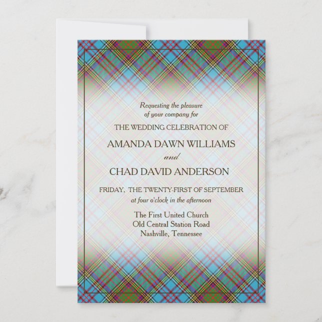 Carte Tartan Beauty Clan Anderson Scottish Plaid (Devant)