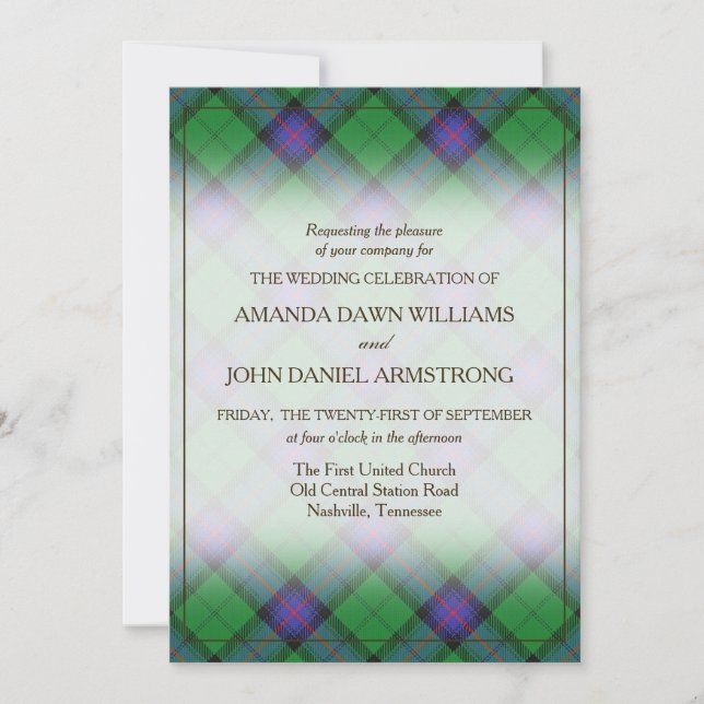 Carte Tartan Beauty Clan Armstrong Scottish Plaid (Devant)