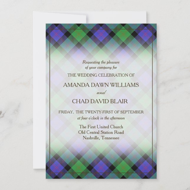 Carte Tartan Beauty Clan Blair Scottish Plaid (Devant)