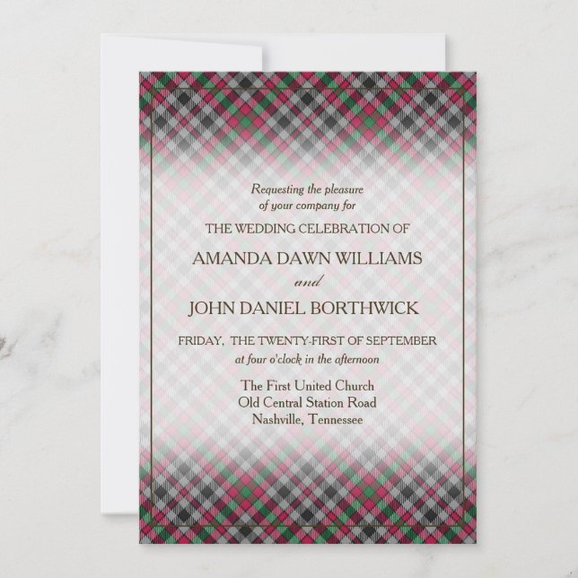 Carte Tartan Beauty Clan Borthwick Scottish Plaid (Devant)