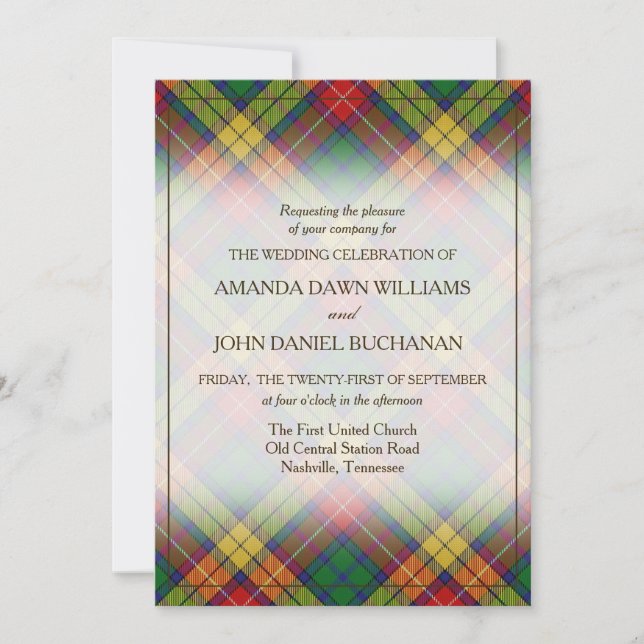 Carte Tartan Beauty Clan Buchanan Scottish Plaid (Devant)