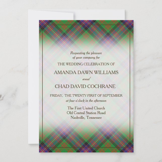 Carte Tartan Beauty Clan Cochrane Scottish Plaid (Devant)
