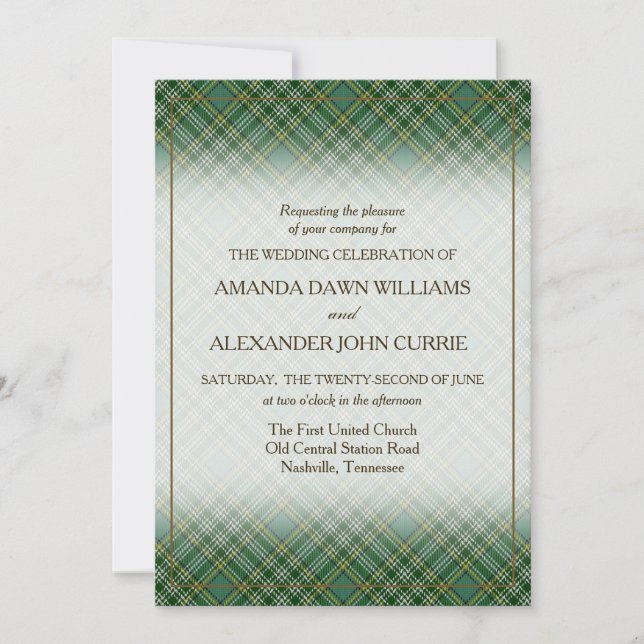 Carte Tartan Beauty Clan Currie Scottish Plaid (Devant)