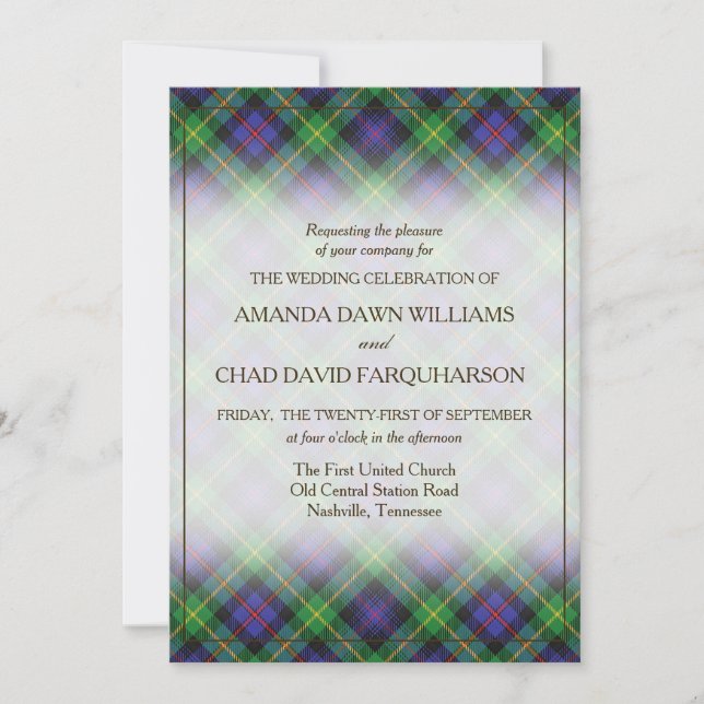 Carte Tartan Beauty Clan Farquharson Scottish Plaid (Devant)
