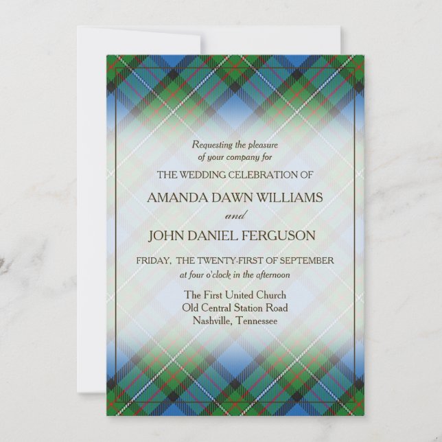 Carte Tartan Beauty Clan Fergusson Scottish Plaid (Devant)
