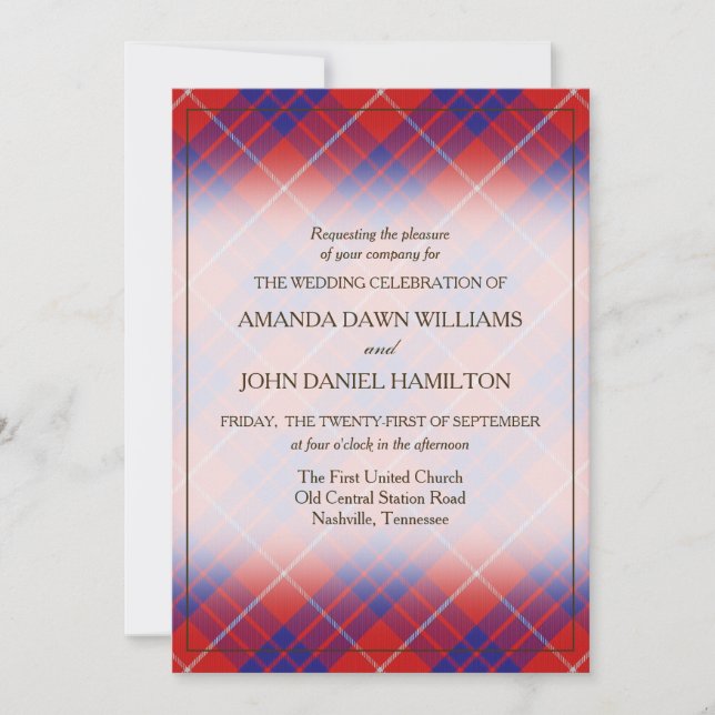 Carte Tartan Beauty Clan Hamilton Scottish Plaid (Devant)