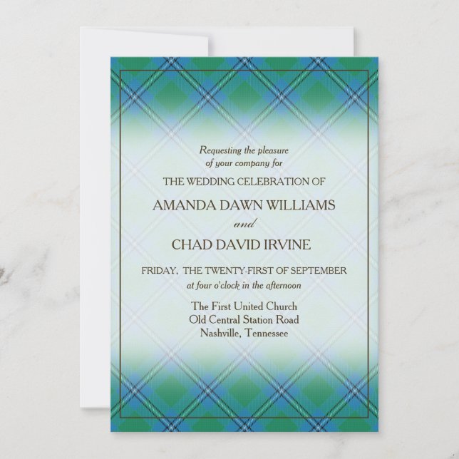 Carte Tartan Beauty Clan Irvine Scottish Plaid (Devant)