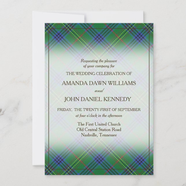 Carte Tartan Beauty Clan Kennedy Scottish Plaid (Devant)