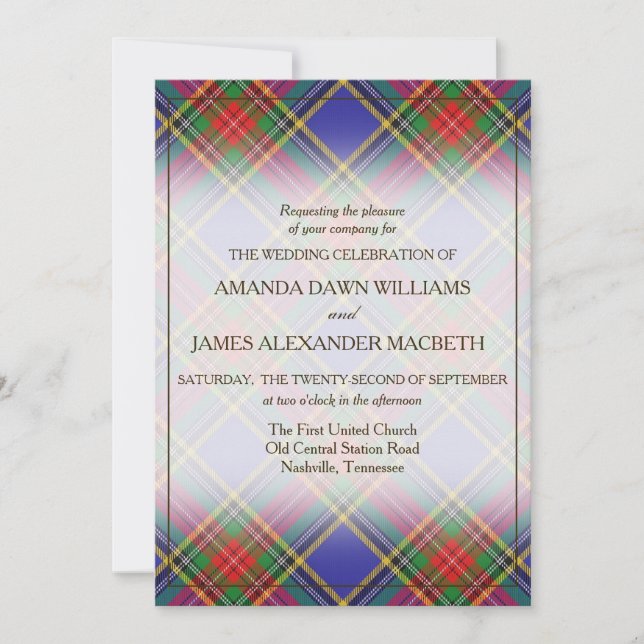 Carte Tartan Beauty Clan MacBeth Scottish Plaid (Devant)