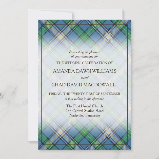 Carte Tartan Beauty Clan MacDowall Scottish Plaid (Devant)