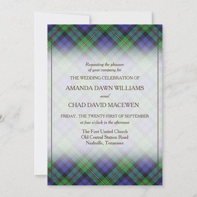 Carte Tartan Beauty Clan MacEwen Scottish Plaid (Devant)