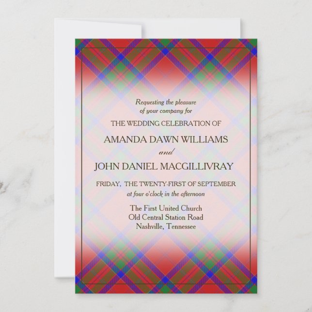 Carte Tartan Beauty Clan MacGillivray Scottish Plaid (Devant)