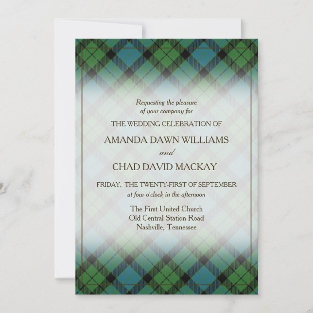 Carte Tartan Beauty Clan MacKay Ancient Scottish Plaid (Devant)