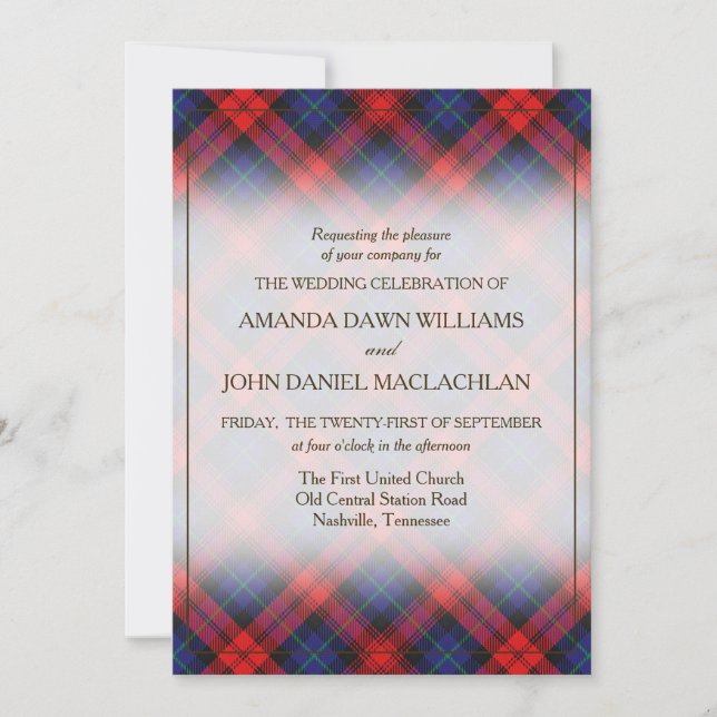Carte Tartan Beauty Clan MacLachlan Scottish Plaid (Devant)