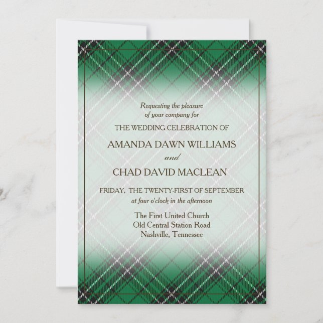 Carte Tartan Beauty Clan MacLean Chasse Scottish Plaid (Devant)