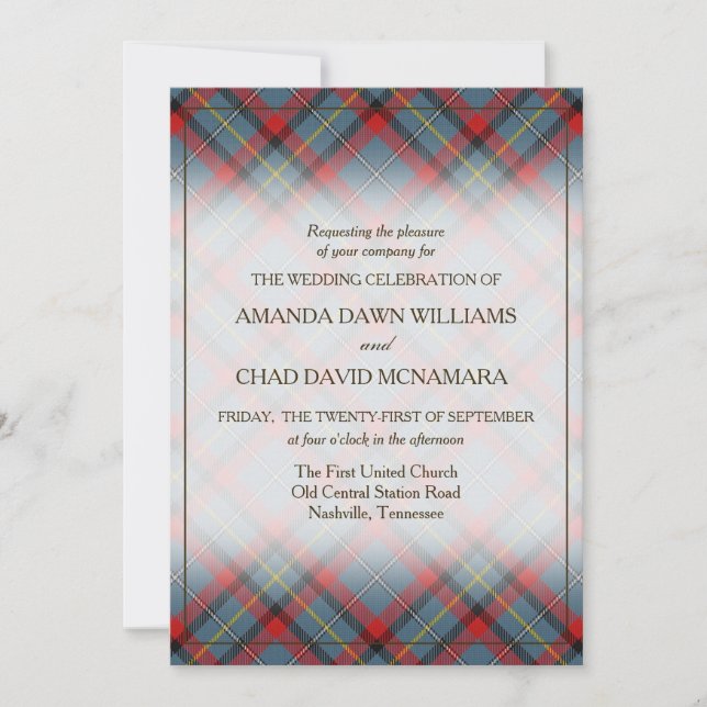Carte Tartan Beauty Clan MacNamara Irish Plaid (Devant)