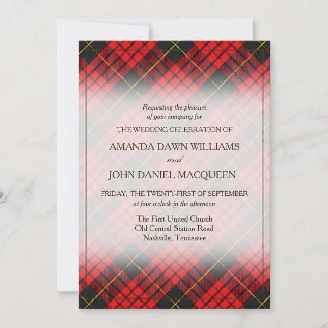 Carte Tartan Beauty Clan MacQueen Scottish Plaid (Devant)