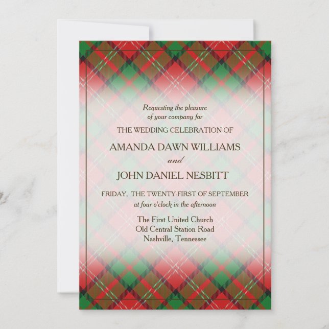 Carte Tartan Beauty Clan Nisbet Scottish Plaid (Devant)