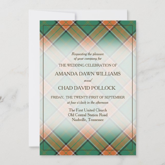 Carte Tartan Beauty Clan Pollock Scottish Plaid (Devant)