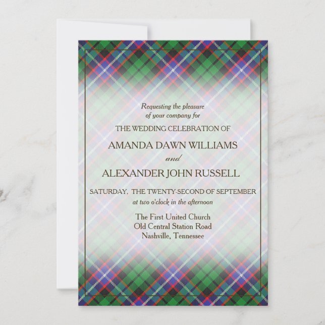 Carte Tartan Beauty Clan Russell Scottish Plaid (Devant)