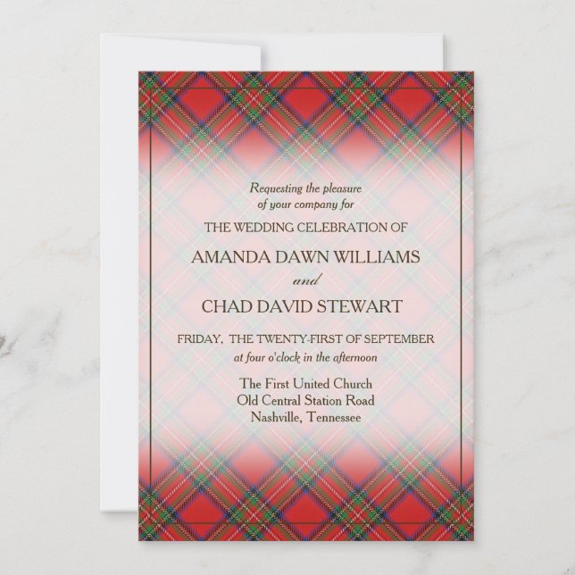 Carte Tartan Beauty Clan Stewart Scottish Plaid (Devant)